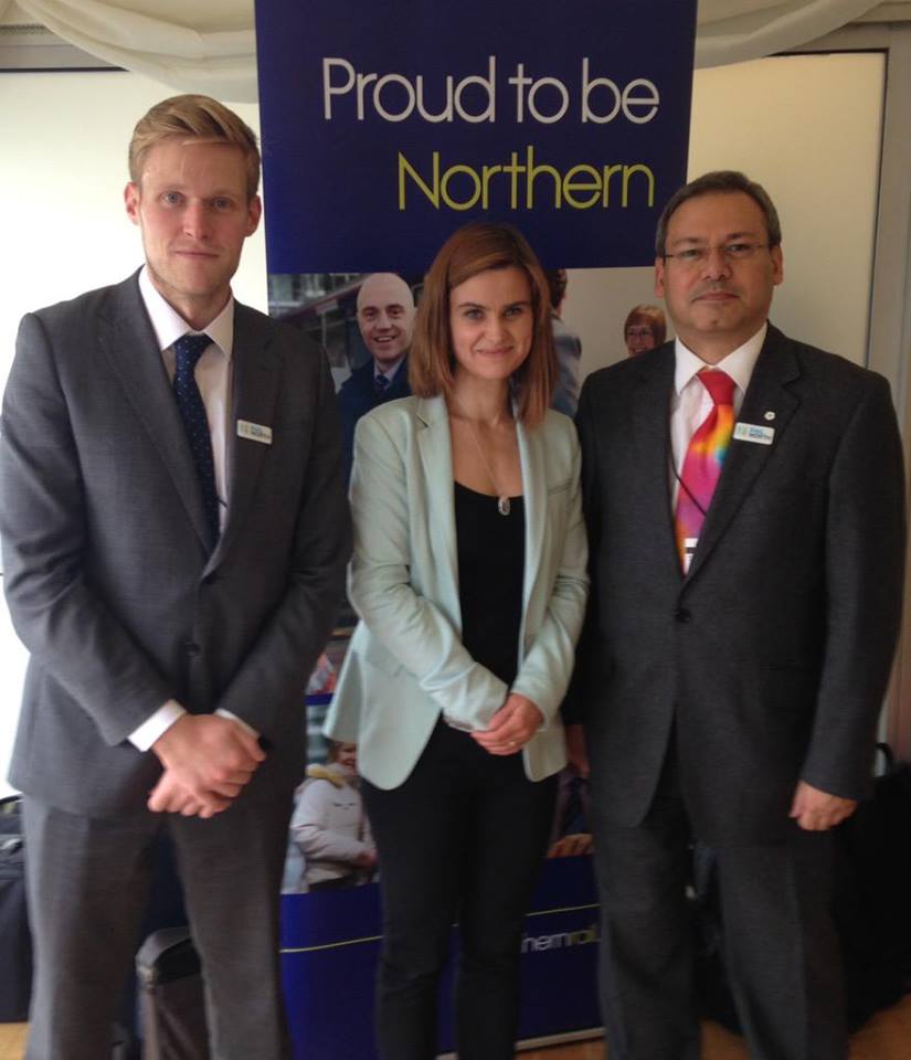 Photo: with James, and Jo Cox.